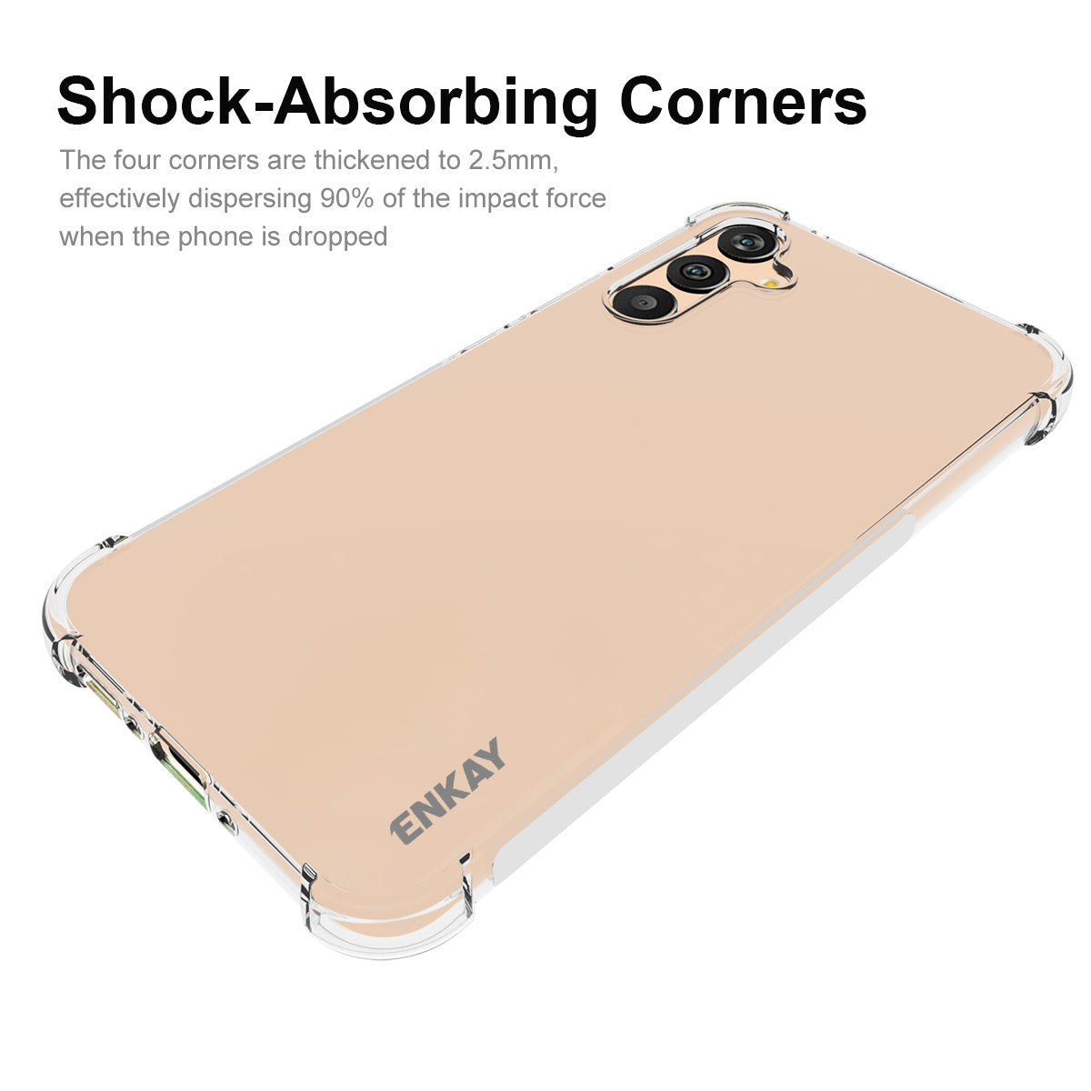 ENKAY HAT PRINCE For Samsung Galaxy A34 5G Transparent Phone Case with Anti-slip Strip Edge Clear TPU Shockproof Mobile Phone Cover ENKAY HAT PRINCE For Samsung Galaxy A34 5G Transparent Phone Case with Anti-slip Strip Edge Clear TPU Shockproof Mobile Phone Cover